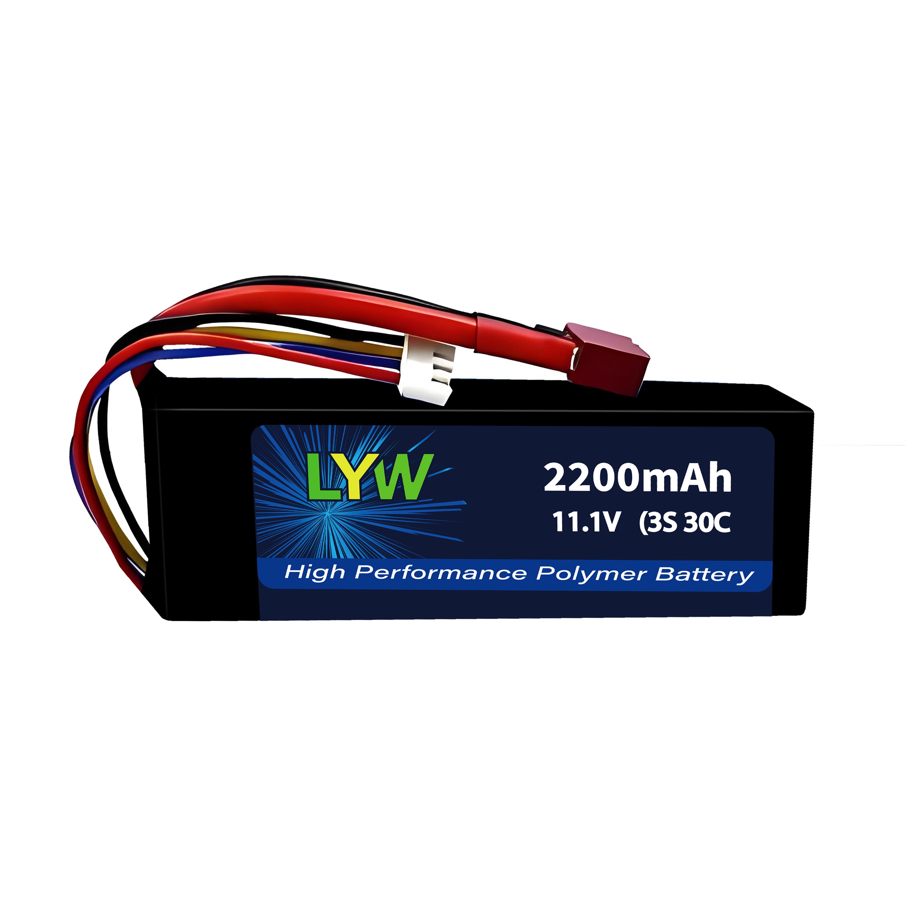 LYW 2200mAh 11.1V 3S 30C Lipo Battery with T/Dean Plug(1/2/3/4PCS)
